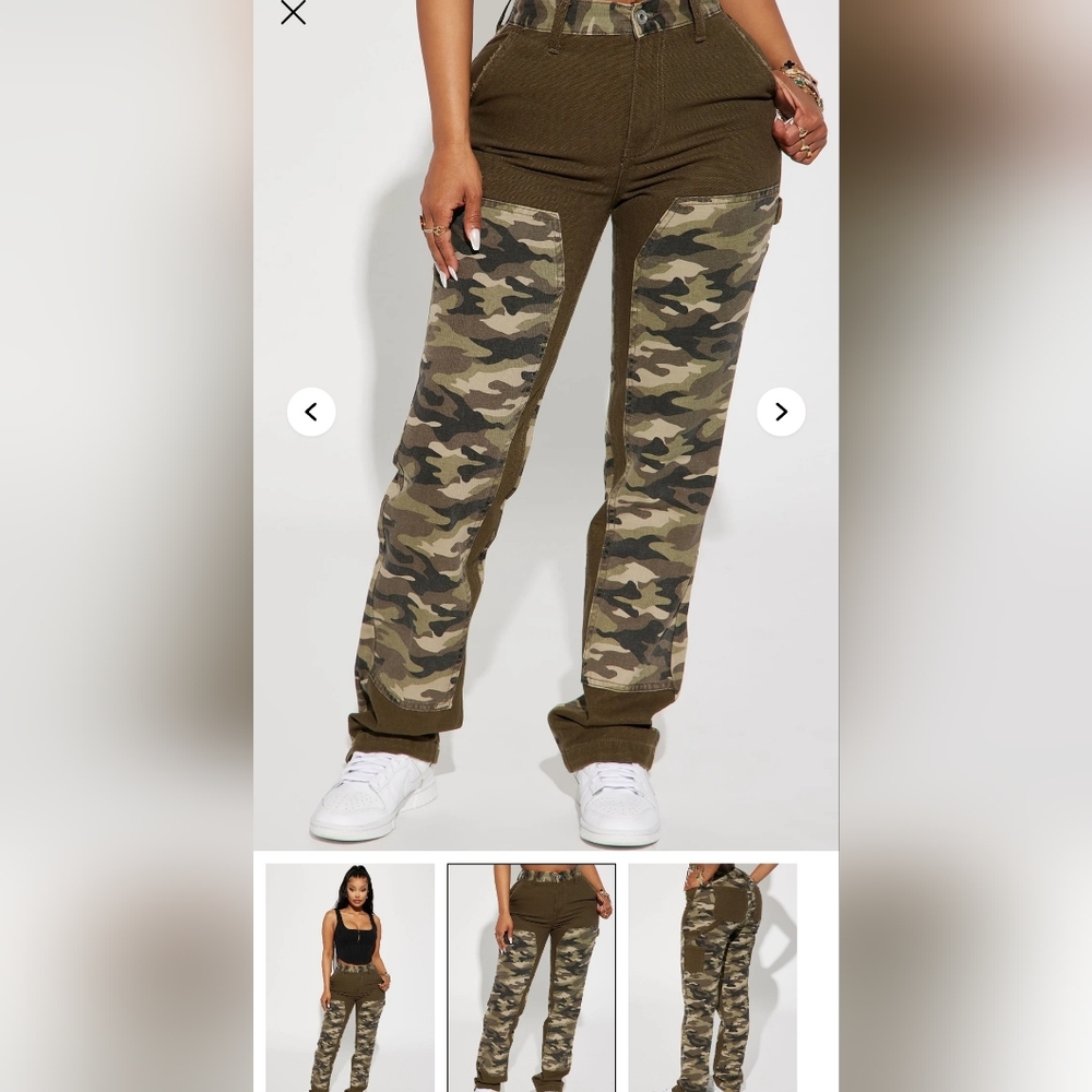 Fashion Nova Camouflage Wide Leg Pants